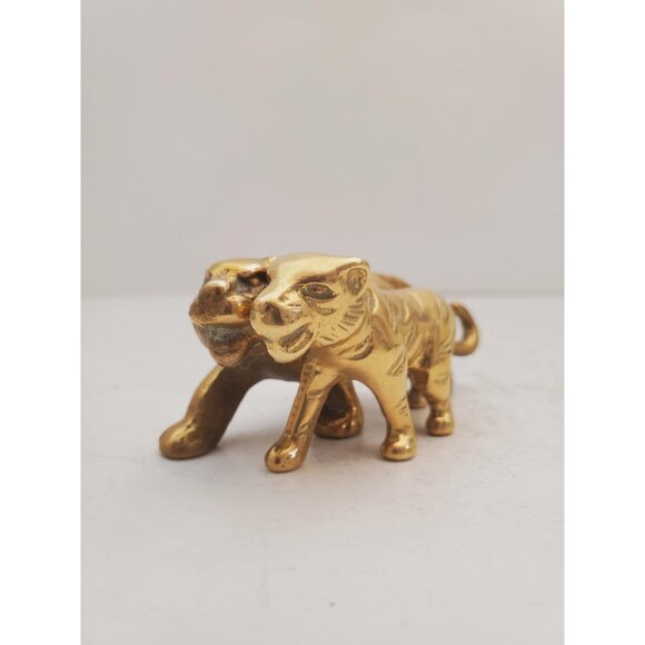 Vintage Brass Tiger Statue Vintage brass lover -Vintage style brass leop… - Picture 8 of 10